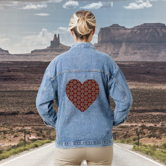 Ornamental Cherry Blossom Pattern Denim Jacket デニムジャケット