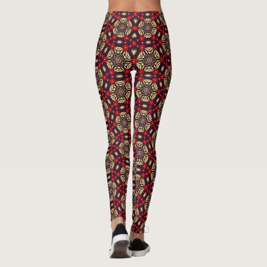 Ornamental Cherry Blossom Pattern Leggings レギンス (裏面)