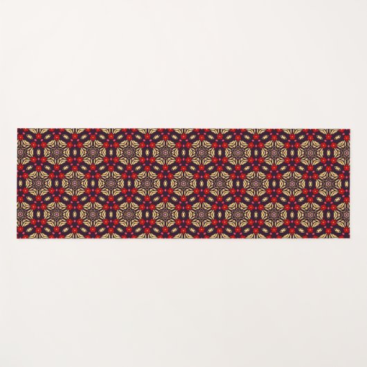 Ornamental Cherry Blossom Pattern Yoga Mat ヨガマット (正面(横))