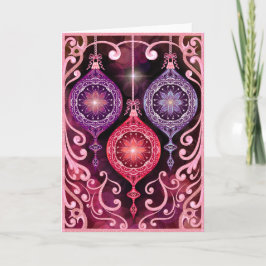Ornamental Christmas - Pink Christmas Card カード