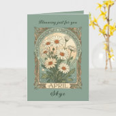 Ornamental Daisy Garden April Birth Month Flower カード (黄色い花)