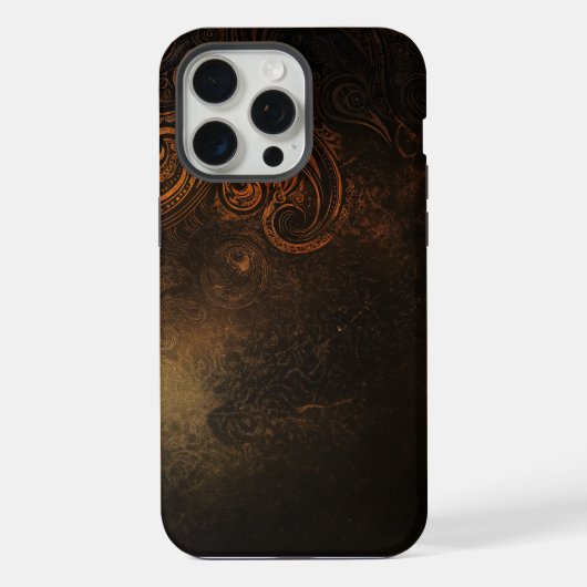🖤 Ornamental Dark Gold Pattern - Luxurious & Intr iPhoneケース (裏面)