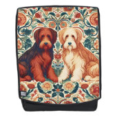 Ornamental Dogs Textile Art inspired by William バックパック (正面)