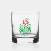 Ornamental Floral Flower Design – Elegant ウイスキーグラス (裏面)