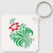 Ornamental Floral Flower Design – Elegant キーホルダー (裏面)