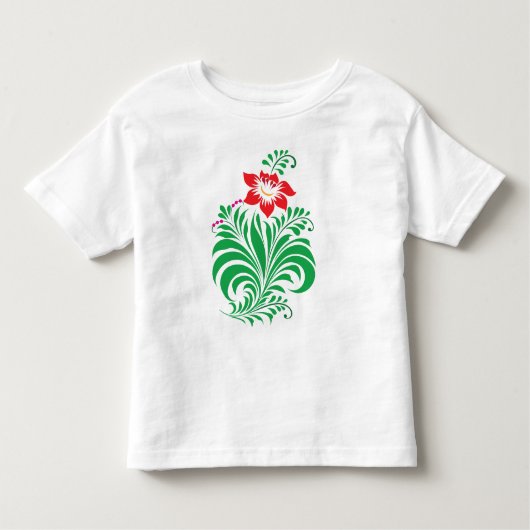 Ornamental Floral Flower Design – Elegant トドラーTシャツ (正面)