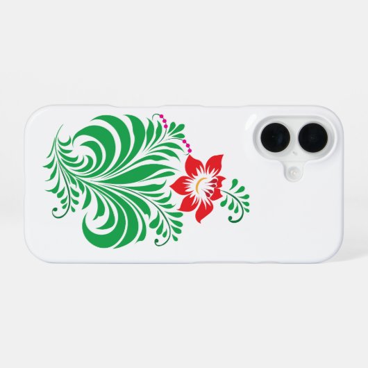 Ornamental Floral Flower Design – Elegant iPhone 16ケース (裏面横)