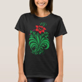 Ornamental Floral Flower Design – Elegant Tシャツ (正面)