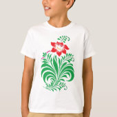 Ornamental Floral Flower Design – Elegant Tシャツ (正面)
