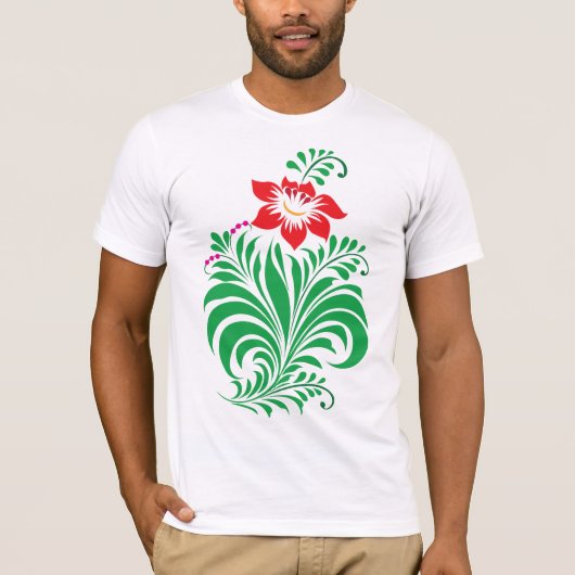 Ornamental Floral Flower Design – Elegant Tシャツ (正面)