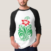 Ornamental Floral Flower Design – Elegant Tシャツ (正面)