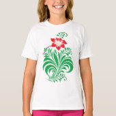 Ornamental Floral Flower Design – Elegant Tシャツ (正面)