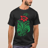 Ornamental Floral Flower Design – Elegant Tシャツ (正面)