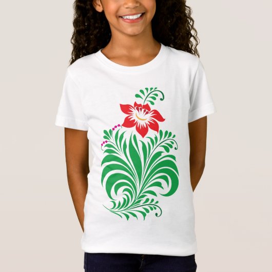 Ornamental Floral Flower Design – Elegant Tシャツ (正面)