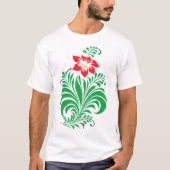 Ornamental Floral Flower Design – Elegant Tシャツ (正面)