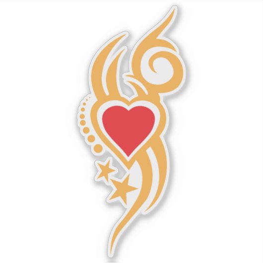 Ornamental Floral Heart Tattoo シール (正面)