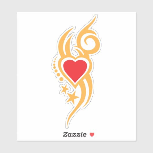 Ornamental Floral Heart Tattoo シール (シート)