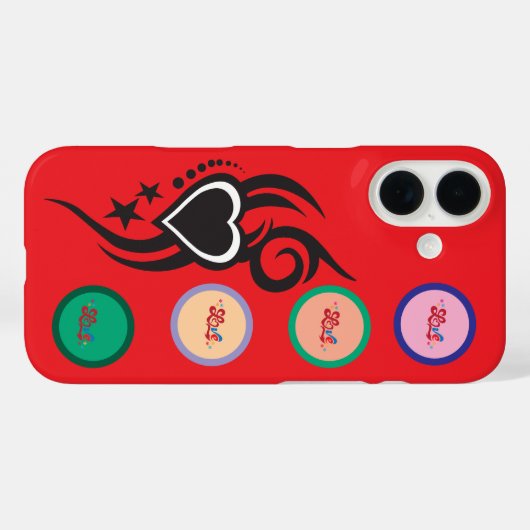 Ornamental Floral Heart Tattoo  Case-Mate iPhoneケース (裏面 (横))