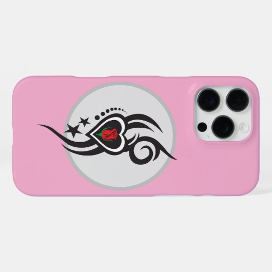 Ornamental Floral Heart Tattoo iPhoneケース (裏面横)