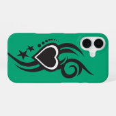 Ornamental Floral Heart Tattoo iPhone 16ケース (裏面横)