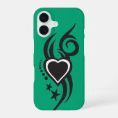 Ornamental Floral Heart Tattoo iPhone 16ケース (裏面)