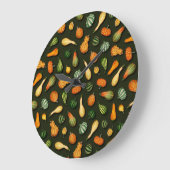 Ornamental Gourds for Autumn, Fall, Thanksgiving ラージ壁時計 (傾斜)