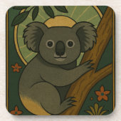 Ornamental Koala in Botanical Mandala コースター (正面)
