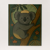 Ornamental Koala in Botanical Mandala ジグソーパズル (縦)