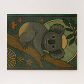 Ornamental Koala in Botanical Mandala ジグソーパズル (横)