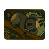 Ornamental Koala in Botanical Mandala マグネット (横)