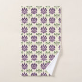 Ornamental Lily Motif Pattern バスタオルセット (ハンドタオル)