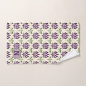 Ornamental Lily Motif Pattern バスタオルセット (ハンドタオル)