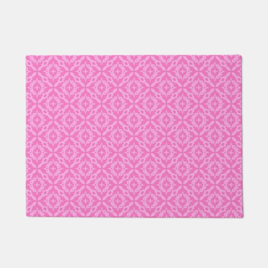Ornamental Pink Damask Breast Cancer Awareness ドアマット (正面)