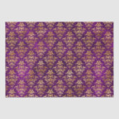 Ornamental Purple & Gold Damask Pattern 薄葉紙 (正面)