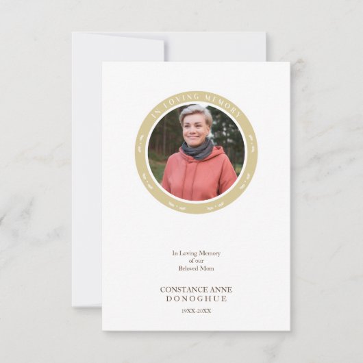 Ornamental Remember Dear One Passed Away Funeral 招待状 (正面)