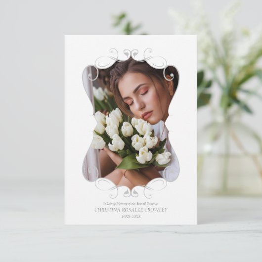 Ornamental Remember Loved One Passed Away Funeral 招待状 (スタンド正面)