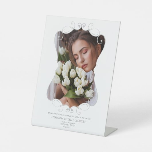 Ornamental Reserved Wedding Seat Tribute Loved One 台座サイン (正面)