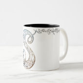 Ornamental Script Letter S Mug ツートーンマグカップ (正面右)