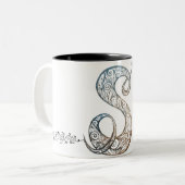Ornamental Script Letter S Mug ツートーンマグカップ (正面左)