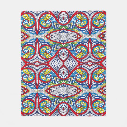 Ornamental Tribal Seamless pattern. Illustration.  フリースブランケット (正面)