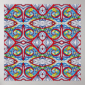 Ornamental Tribal Seamless pattern. Illustration. ポスター (正面)