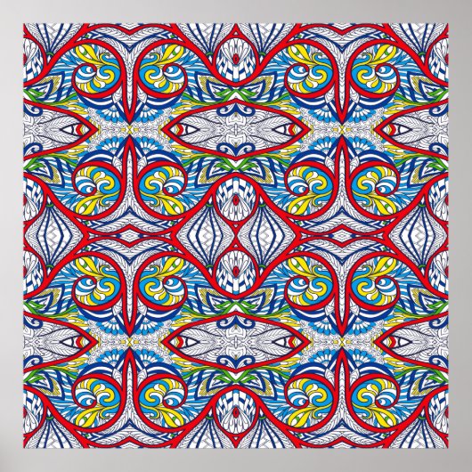 Ornamental Tribal Seamless pattern. Illustration. ポスター (正面)
