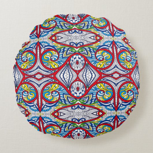 Ornamental Tribal Seamless pattern. Illustration. ラウンドクッション (正面)