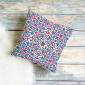 Ornamental Turkish Tile Pattern Throw Pillow クッション
