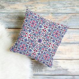 Ornamental Turkish Tile Pattern Throw Pillow クッション