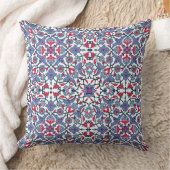 Ornamental Turkish Tile Pattern Throw Pillow クッション (ブランケット)