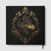 Ornamentaler Wolf in Goldtönen ゲストブック (裏面)