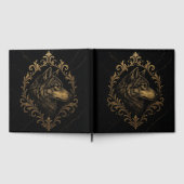 Ornamentaler Wolf in Goldtönen ゲストブック (全面)