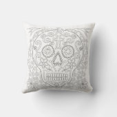 OrnaMENTALs #0028bの砂糖のスカルはあなた専有物を着色します クッション (裏面)