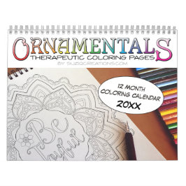 OrnaMENTALs 12ヶ月の治療用カラーリングページ カレンダー